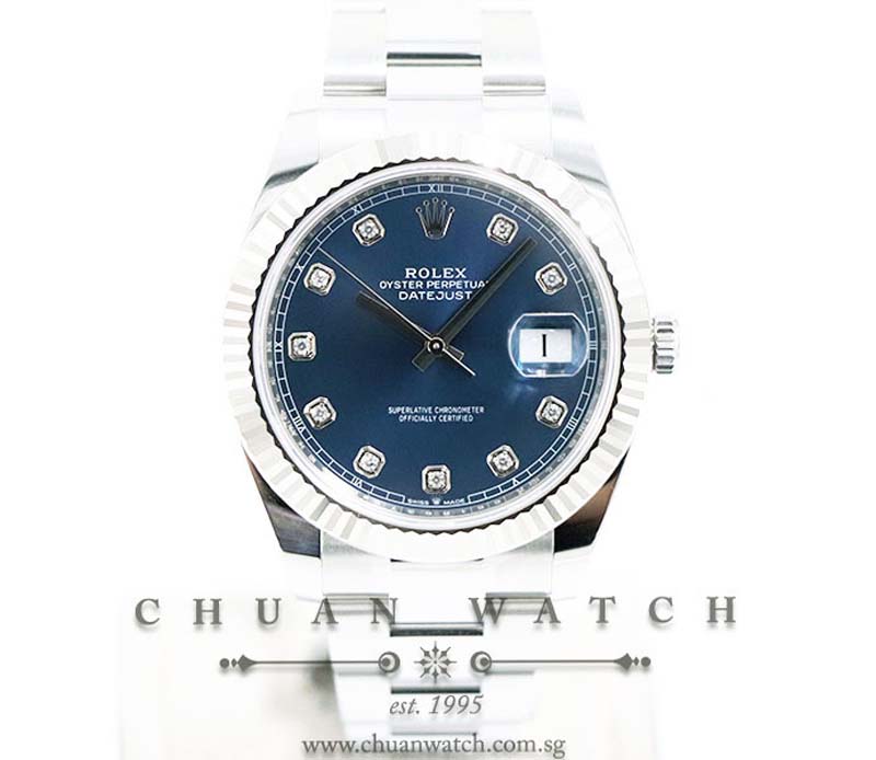 Rolex DateJust 41 126334 Blue Sunburst Diamonds