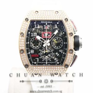 Richard Mille RM011 Rose Gold/Titanium Custom Pave-Set Top Diamonds - Discontinued