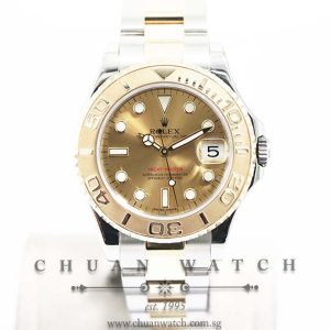 Rolex Midsize Yacht-Master Two-Tone 35mm 168623 Champagne Sunburst Index - Discontinued