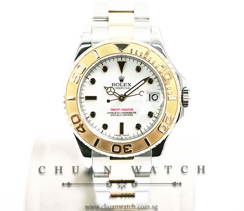 Rolex Midsize Yacht-Master Two-Tone 35mm 168623 White Index - Discontinued