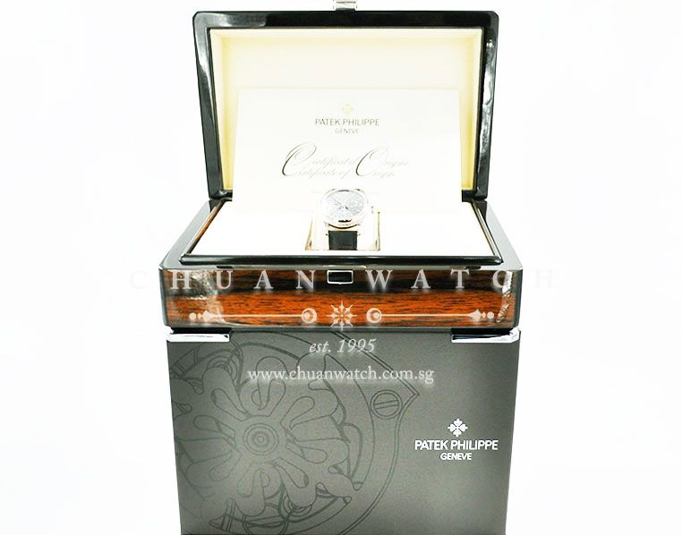 Patek Philippe Annual Calendar MoonPhase White Gold 39mm 5146G-010 Slate Grey Sunburst - Image 5