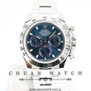 Rolex Cosmograph Daytona White Gold 116509 Blue Sunburst Index