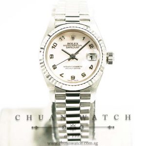 Rolex Ladies DateJust President White Gold 26mm 79179 Pink MOP Arabic - Discontinued