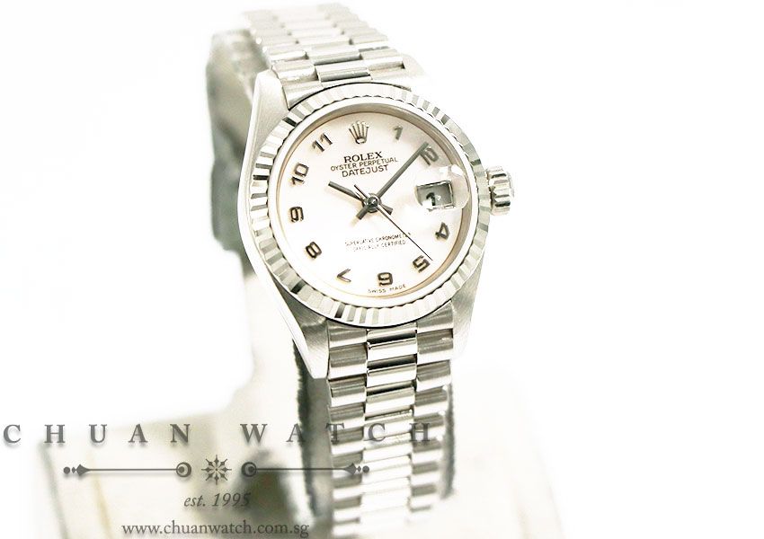 Rolex Ladies DateJust President White Gold 26mm 79179 Pink MOP Arabic - Discontinued - Image 3