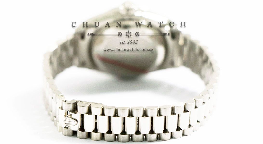 Rolex Ladies DateJust President White Gold 26mm 79179 Pink MOP Arabic - Discontinued - Image 4