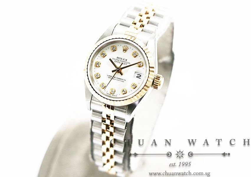Rolex Ladies DateJust Two-Tone 26mm 69173 White Diamonds - Discontinued - Image 2