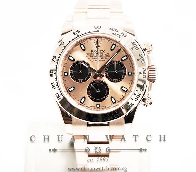 Rolex Cosmograph Daytona Everose 116505 Pink Sunburst Black Index Panda