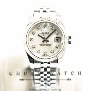 Rolex Ladies DateJust 26mm 179174 White MOP Diamonds - Discontinued