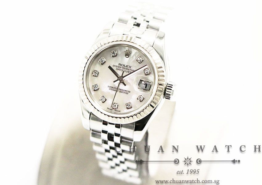 Rolex Ladies DateJust 26mm 179174 White MOP Diamonds - Discontinued - Image 2