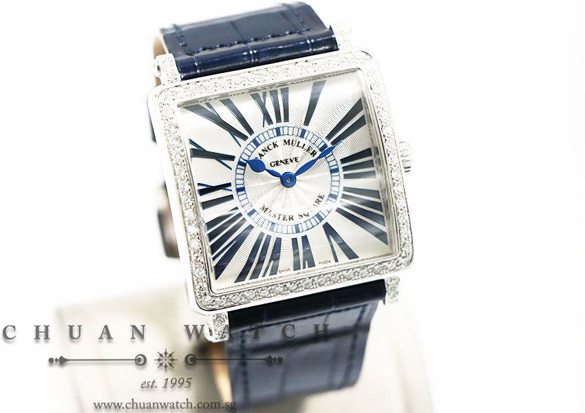 Franck Muller Ladies Master Square Blue Concept Quartz 6002 MB QZ Silver Relief Roman - Image 3