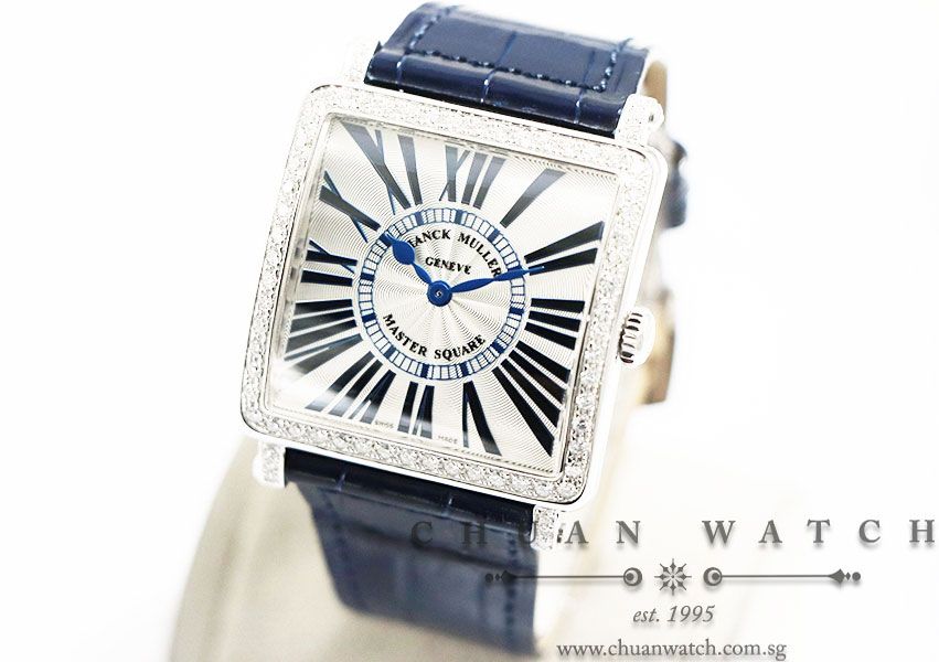 Franck Muller Ladies Master Square Blue Concept Quartz 6002 MB QZ Silver Relief Roman - Image 2