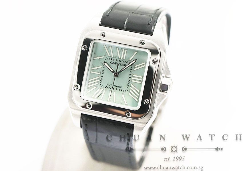 Cartier Santos 100 Midsize W20132X8 Blue MOP Roman - Discontinued - Image 2