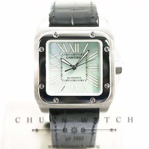 Cartier Santos 100 Midsize W20132X8 Blue MOP Roman - Discontinued