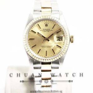 Rolex Vintage Gents Oyster Perpetual Date Two-Tone 34mm 1505 Champagne Sunburst Index - Discontinued