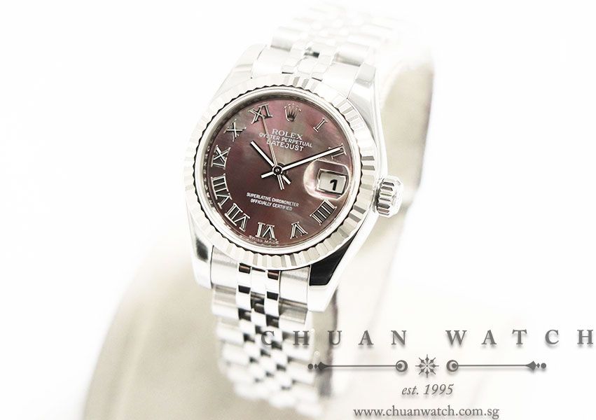Rolex Ladies DateJust 26mm 179174 Black MOP Roman - Discontinued - Image 2