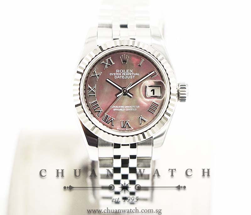 Rolex Ladies DateJust 26mm 179174 Black MOP Roman - Discontinued