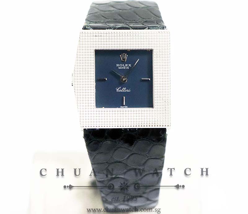 Rolex Vintage Cellini King Midas White Gold 28mm 4126 Blue Index - Discontinued