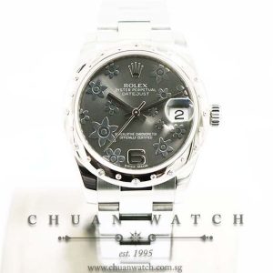 Rolex Boys DateJust 31mm 178344 Dark Rhodium Flowers Arabic.6