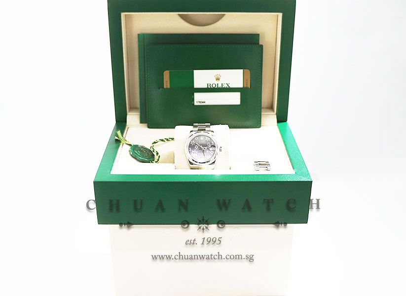 Rolex Boys DateJust 31mm 178344 Dark Rhodium Flowers Arabic.6 - Image 5