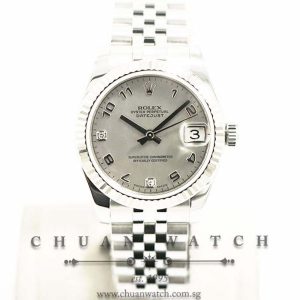Rolex Boys DateJust 31mm 178274 White Goldust MOP Arabic 2BR 6.9 Diamonds - Discontinued Dial