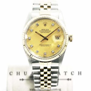 Rolex Vintage Gents DateJust Two-Tone 36mm 16013 Matt Champagne Diamonds - Discontinued