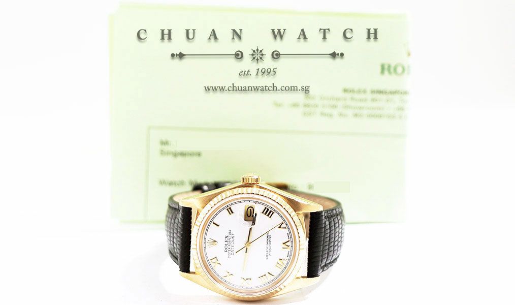 Rolex Vintage Gents DateJust Yellow Gold 36mm 16018 White Roman - Discontinued - Image 5