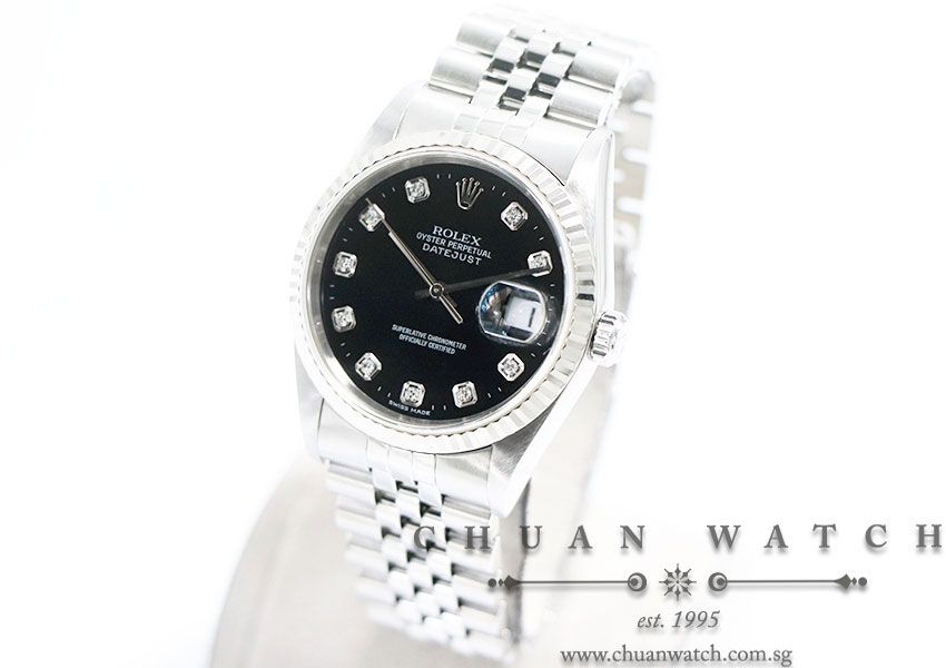 Rolex Gents DateJust 36mm 16234 Black Diamonds - Discontinued - Image 2