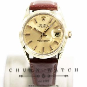 Rolex Vintage Gents Oyster Perpetual Date Golden Egg 34mm 1550 Champagne Sunburst Index - Discontinued