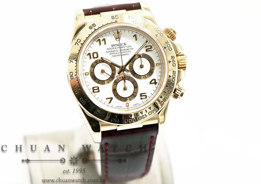 Rolex Cosmograph Zenith Daytona Yellow Gold 16518 White Arabic - Discontinued - Image 3