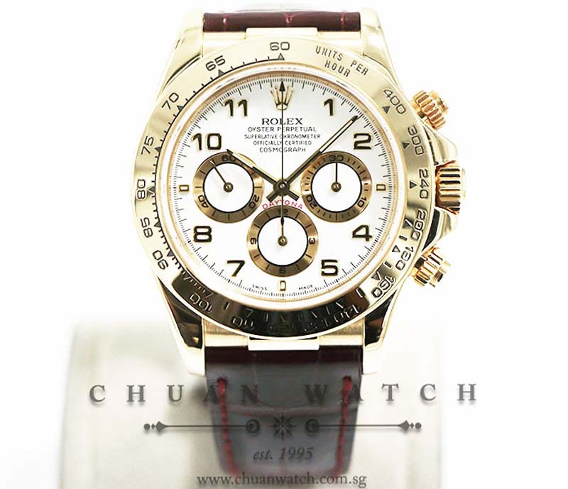 Rolex Cosmograph Zenith Daytona Yellow Gold 16518 White Arabic - Discontinued