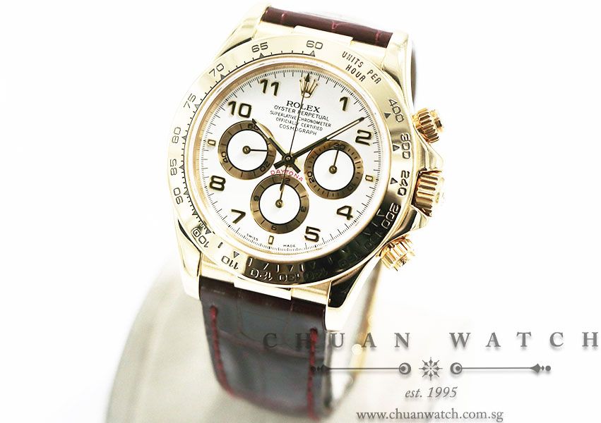 Rolex Cosmograph Zenith Daytona Yellow Gold 16518 White Arabic - Discontinued - Image 2