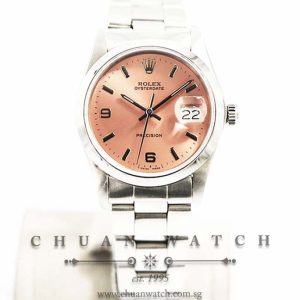Rolex Vintage Oysterdate Precision 34mm 6694 Custom Salmon Index (Reconditioned) - Discontinued