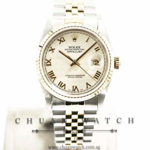 Rolex Gents DateJust Two-Tone 36mm 16233 Ivory Pyramid Roman - Discontinued