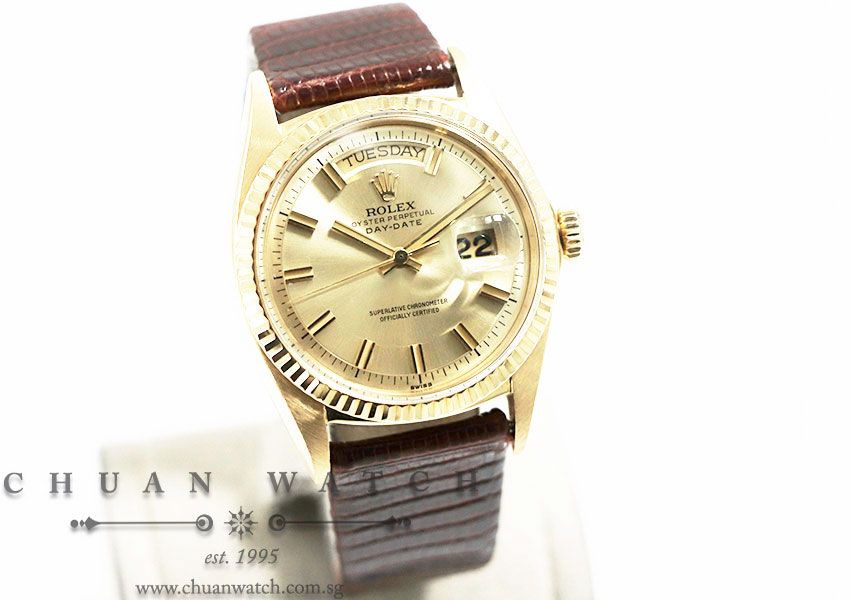 Rolex Vintage Day-Date President Yellow Gold 36mm 1803 Pie Pan Champagne Sunburst Index - Discontinued - Image 3