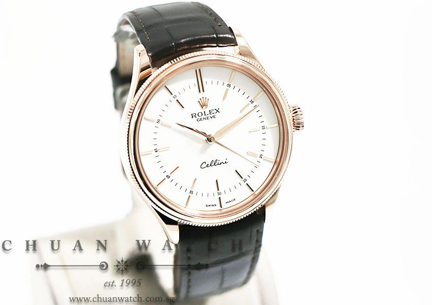 Rolex Gents Cellini Time Rose Gold 39mm 50505 White Index - Image 3