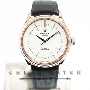 Rolex Gents Cellini Time Rose Gold 39mm 50505 White Index