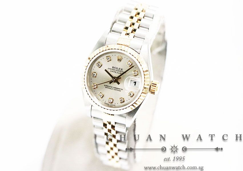 Rolex Ladies DateJust Two-Tone 26mm 79173 Silver Sunburst Diamonds - Discontinued - Image 2