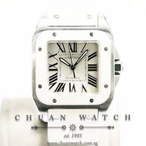 Cartier Santos 100 Midsize White Rubber W20129U2 - Discontinued