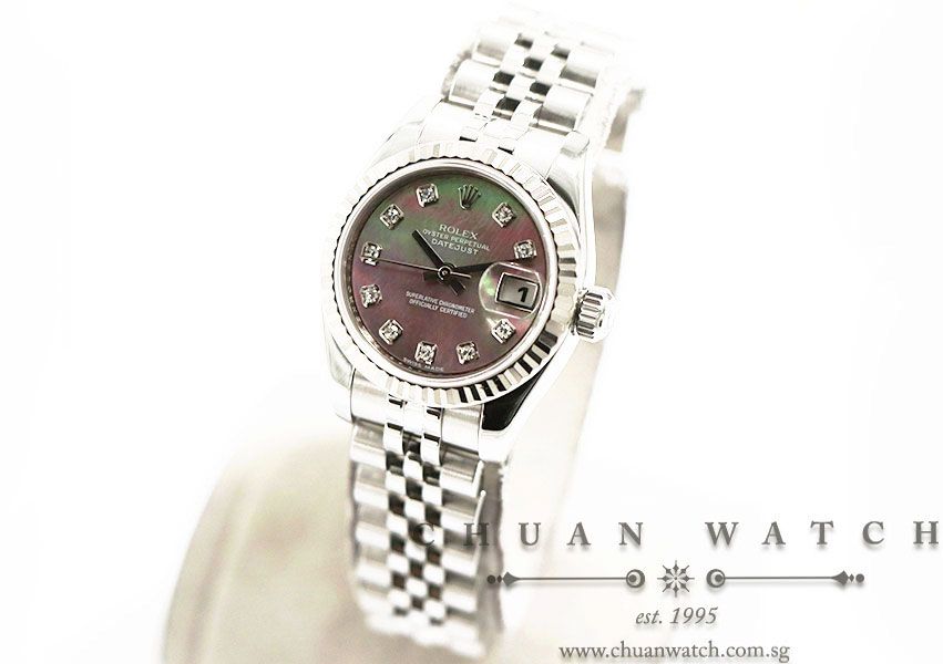 Rolex Ladies DateJust 26mm 179174 Black MOP Diamonds - Discontinued - Image 2