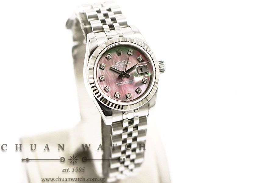 Rolex Ladies DateJust 26mm 179174 Black MOP Diamonds - Discontinued - Image 3