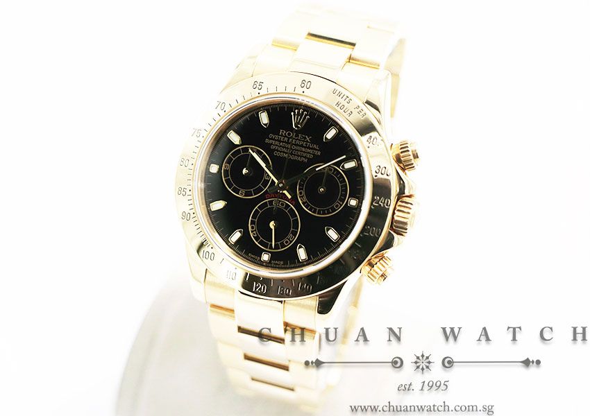 Rolex Cosmograph Daytona Yellow Gold 116528 Black Index - Discontinued Reference - Image 2