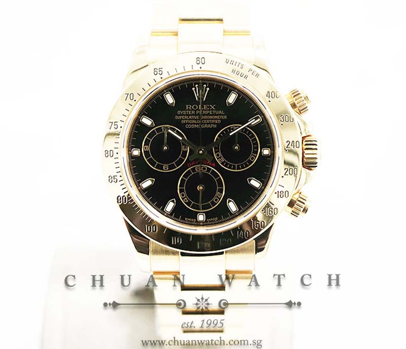 Rolex Cosmograph Daytona Yellow Gold 116528 Black Index - Discontinued Reference