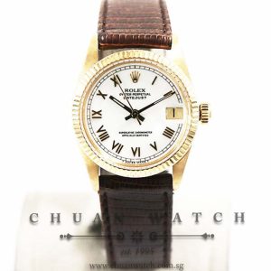 Rolex Vintage Boys DateJust President Yellow Gold 31mm 6827-8 White Roman - Discontinued