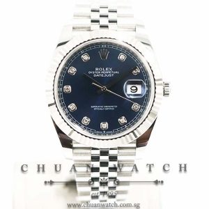 Rolex DateJust 41 126334 Blue Sunburst Diamonds