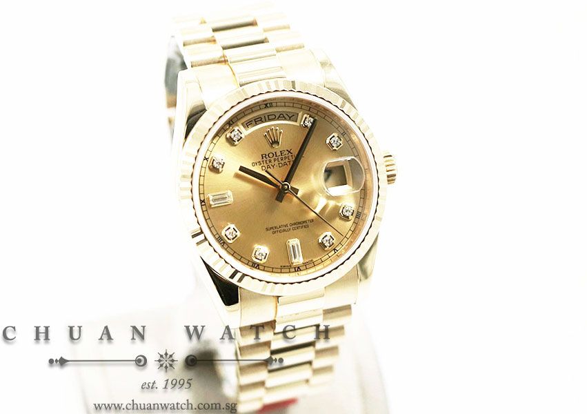 Rolex Day-Date President Yellow Gold 36mm 118238 Champagne Sunburst Diamonds - Discontinued - Image 3
