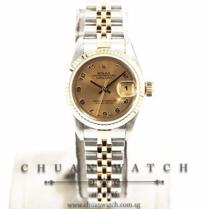 Rolex Ladies DateJust Two-Tone 26mm 69173 Champagne Sunburst Arabic - Discontinued