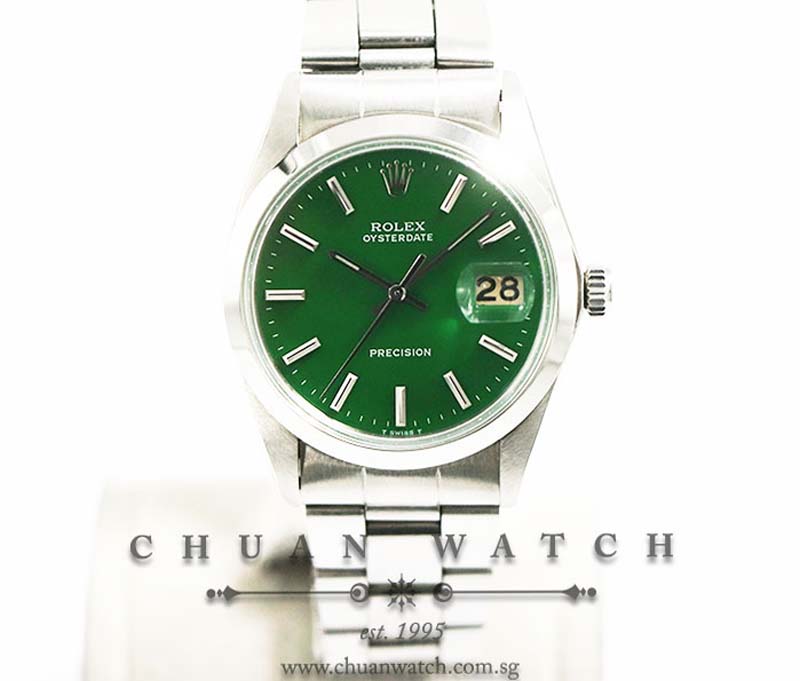 Rolex Vintage Oysterdate Precision 34mm 6694 Custom Green Index (Reconditioned) - Discontinued