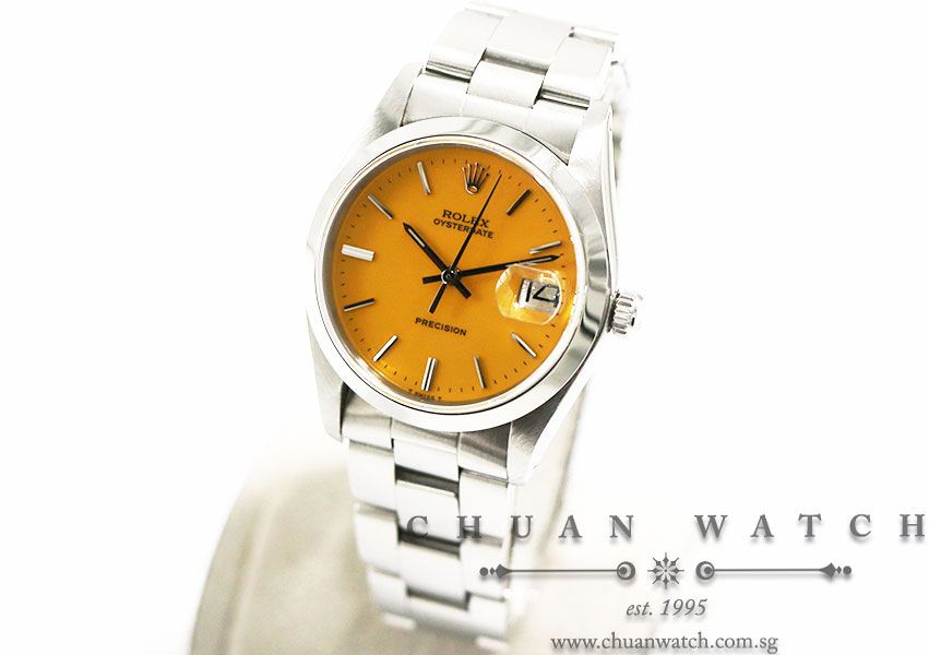 Rolex Vintage Oysterdate Precision 34mm 6694 Custom Yellow Index (Reconditioned) - Discontinued - Image 2