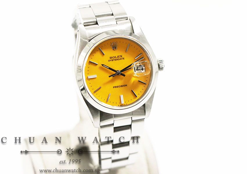 Rolex Vintage Oysterdate Precision 34mm 6694 Custom Yellow Index (Reconditioned) - Discontinued - Image 3