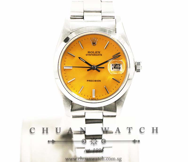 Rolex Vintage Oysterdate Precision 34mm 6694 Custom Yellow Index (Reconditioned) - Discontinued